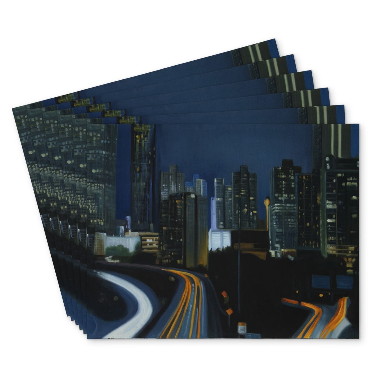 Picture of Begin Home Decor C6PP141842FXL9 14 x 18 in. Atlanta At Night Polyester Placemat - Home Decor Accent - Set of 6