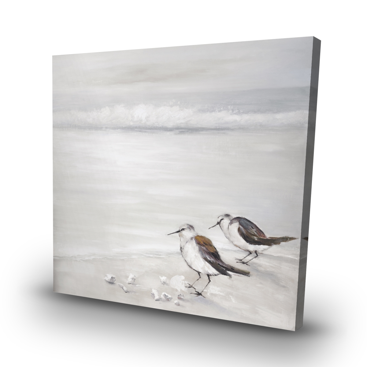 C1RC3232RYB6X7 32 x 32 in. Two Sandpipers Birds - Bathroom Bird Canvas for Home Decor