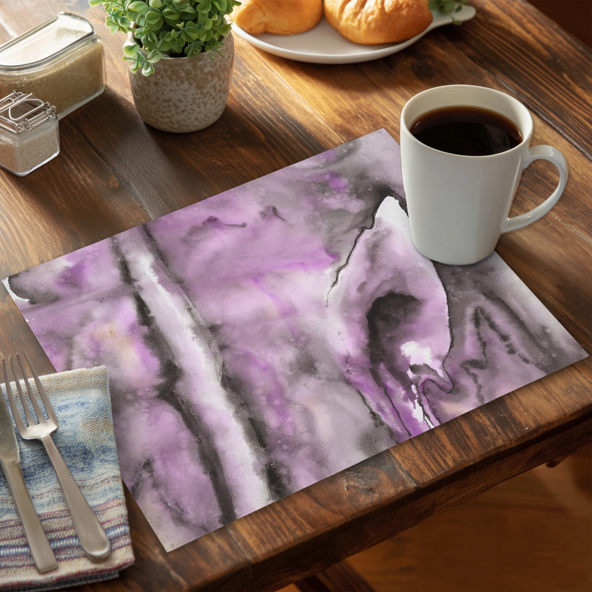 Picture of Begin Home Decor C4PP1418P9PMDC 14 x 18 in. Purple Polyester Placemat - Stylish Home Decor Accent - Set of 4