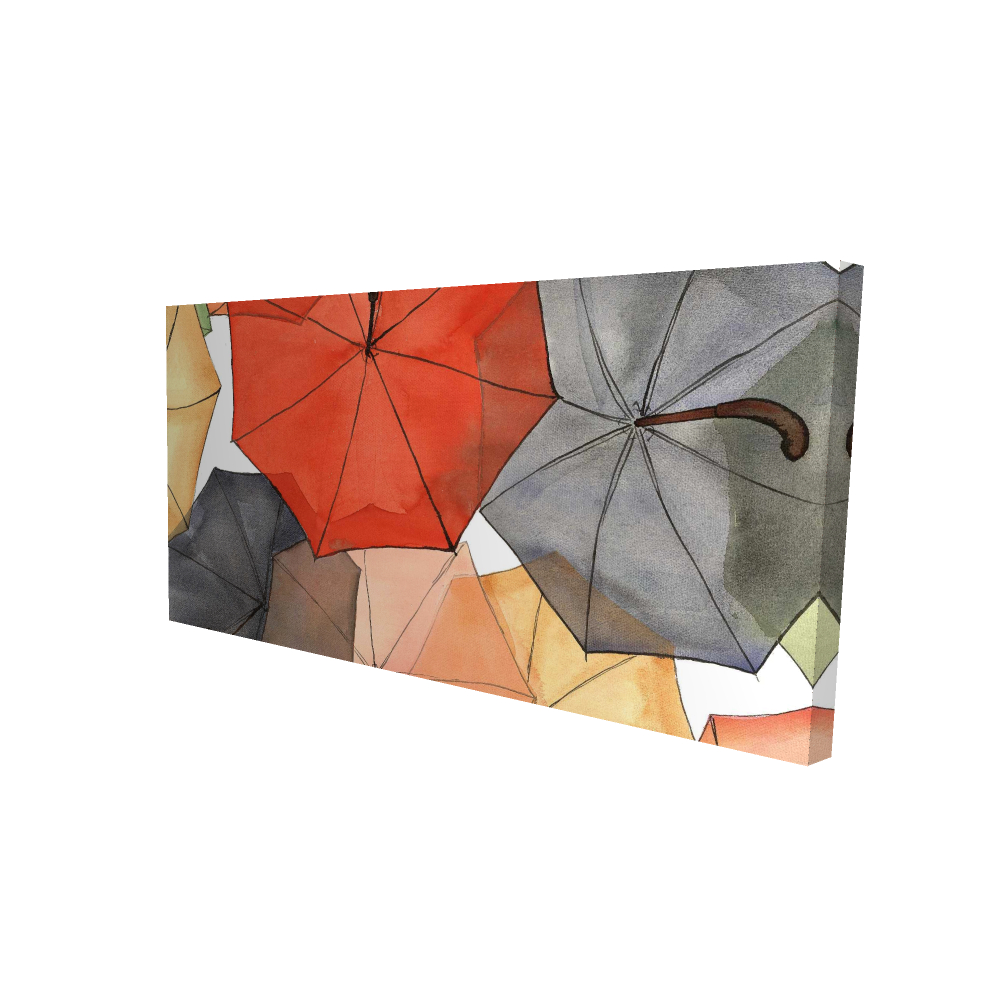2080-2448-MI109 24 x 48 in. The Umbrellas of Petit Champlain - Office Canvas for Home Decor