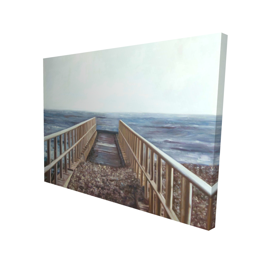 2080-3648-CO134 36 x 48 in. Relaxing Beach - Marine Bathroom Canvas for Home Decor