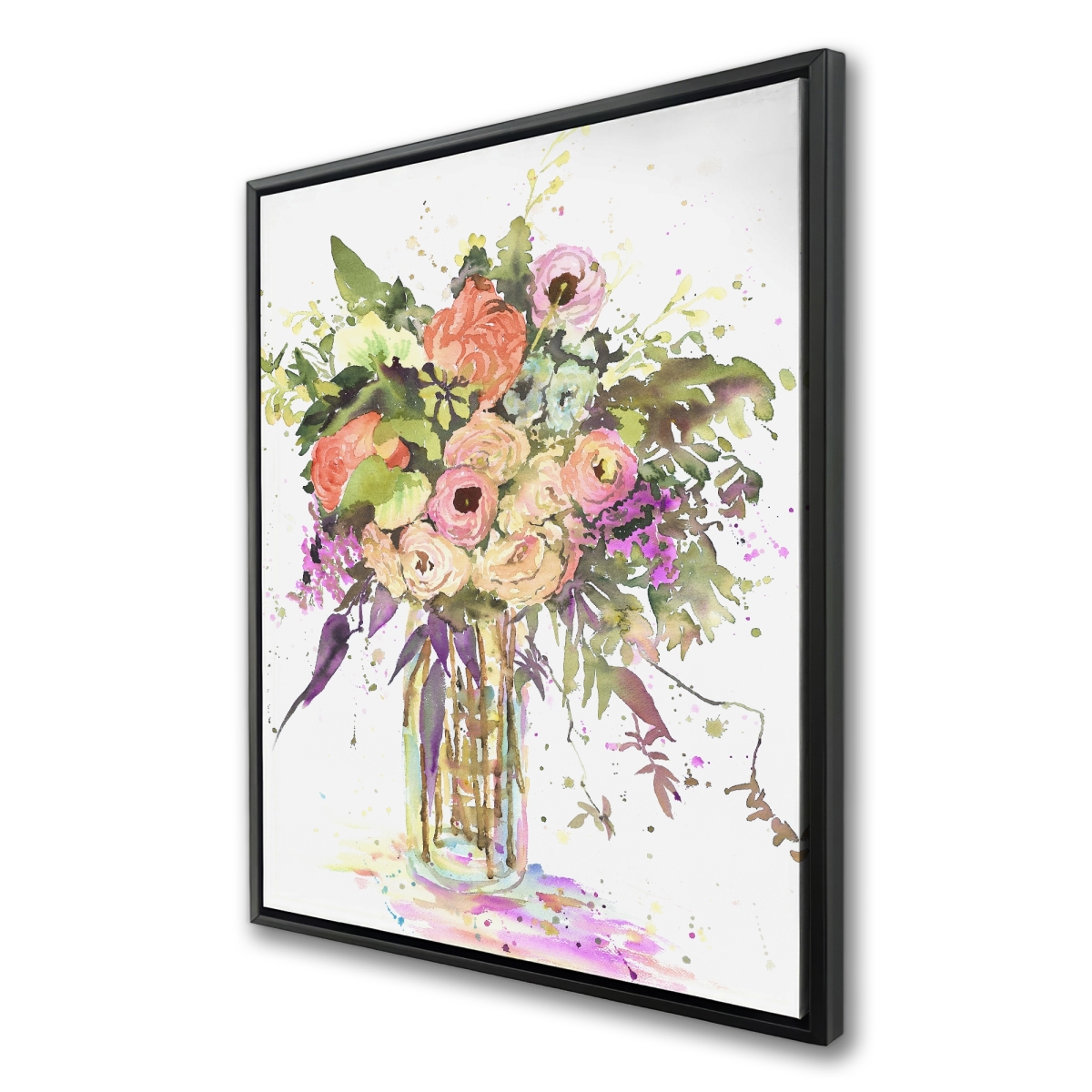 C1FC3648IJD8NL 36 x 48 in. Romantic Bouquet - Framed Canvas Home Decor - Romantic Leaves