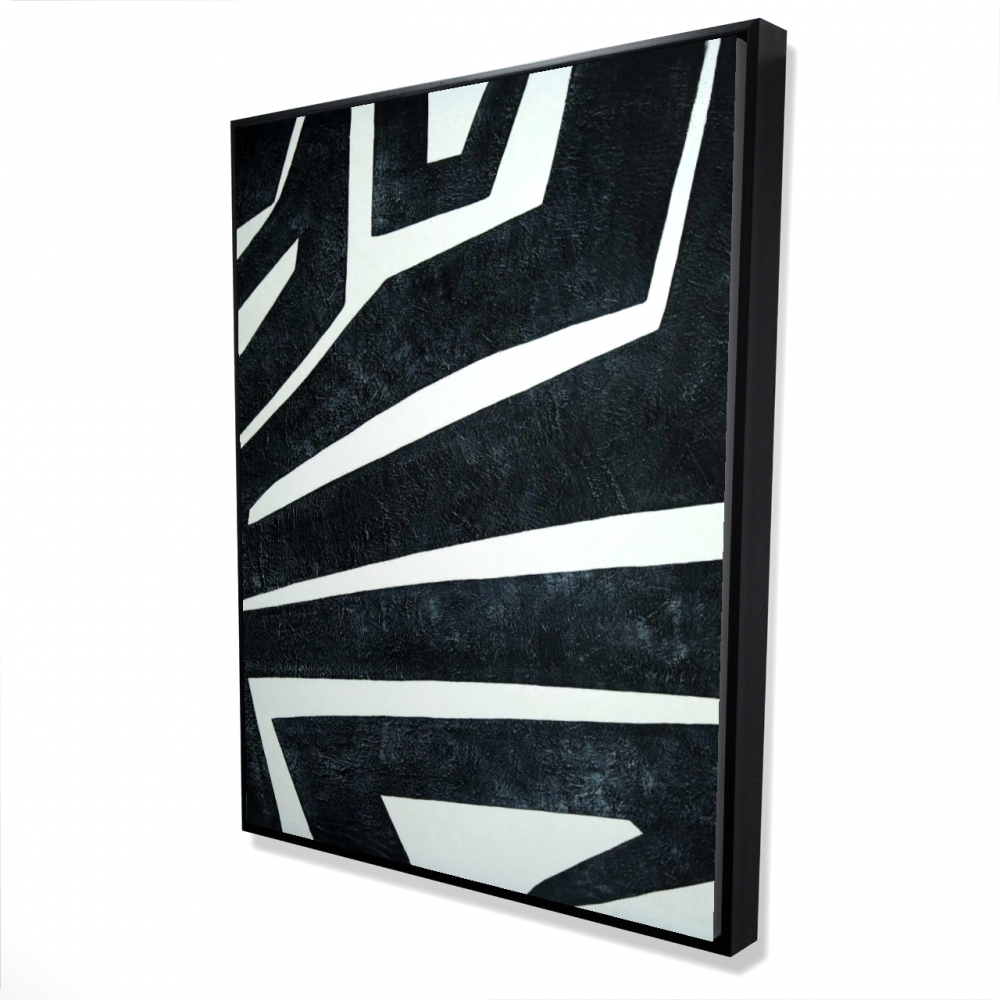2081-4836-AB96 36 x 48 in. Labyrinth - Black & White Framed Canvas for Bedroom Decor