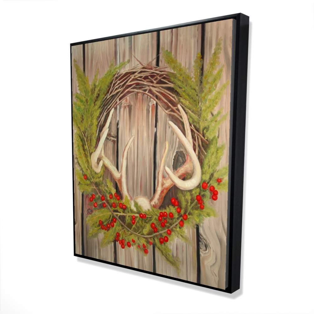 2081-6048-HO11 48 x 60 in. Christmas Wreath with Panache - Kitchen Still Life Canvas Art