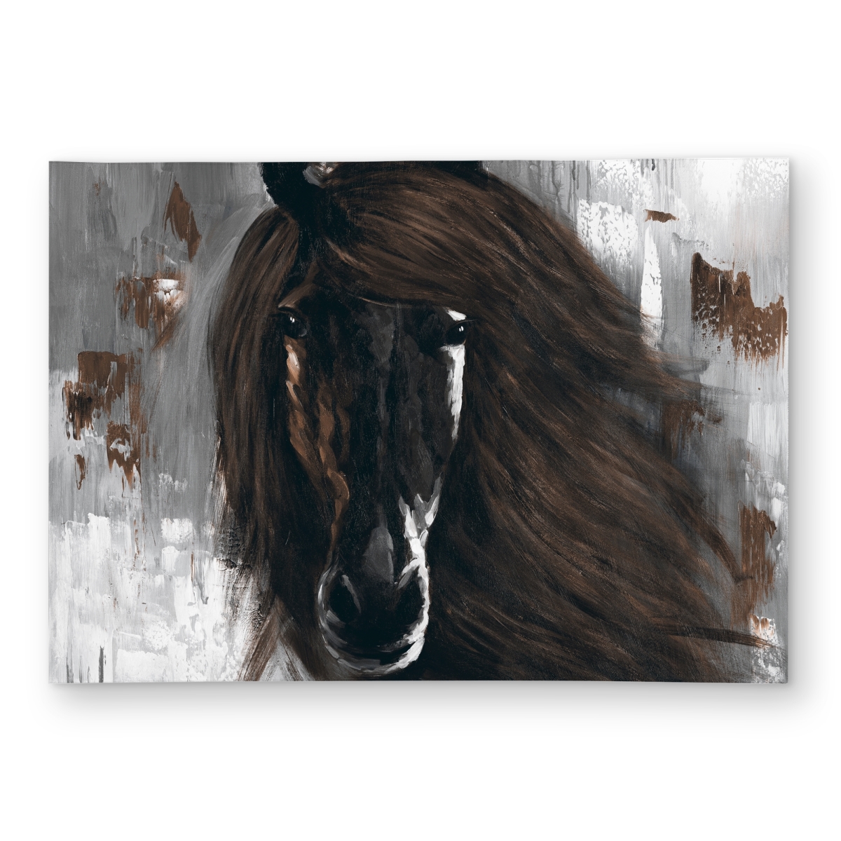 C1ROAR57N2R1P0 5 x 7 ft. Dark Brown Horse Outdoor Area Rug - Home Decor Brown Rug - Rectangle