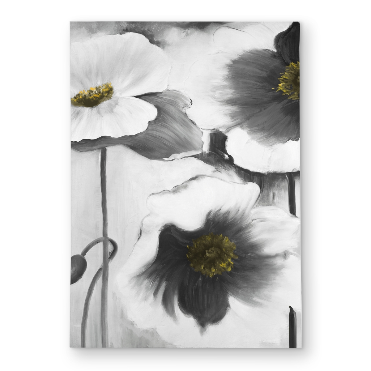 C1ROAR570GKIT9 5 x 7 ft. Black & White Flowers Rug - Romantic Office Outdoor Decor - Rectangle