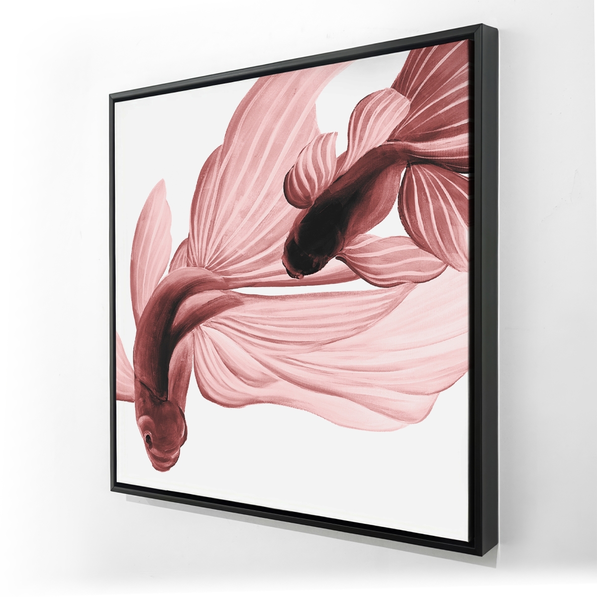 C1FC3636FMBM2P 36 x 36 in. Red Betta Fish Canvas Art - Framed Home Decor for Living Room