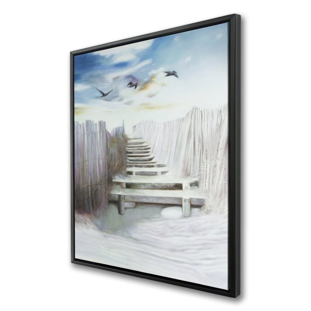 C1FC3648EOJOMG 36 x 48 in. Break At the Beach - Beige Beach Framed Canvas for Home Decor