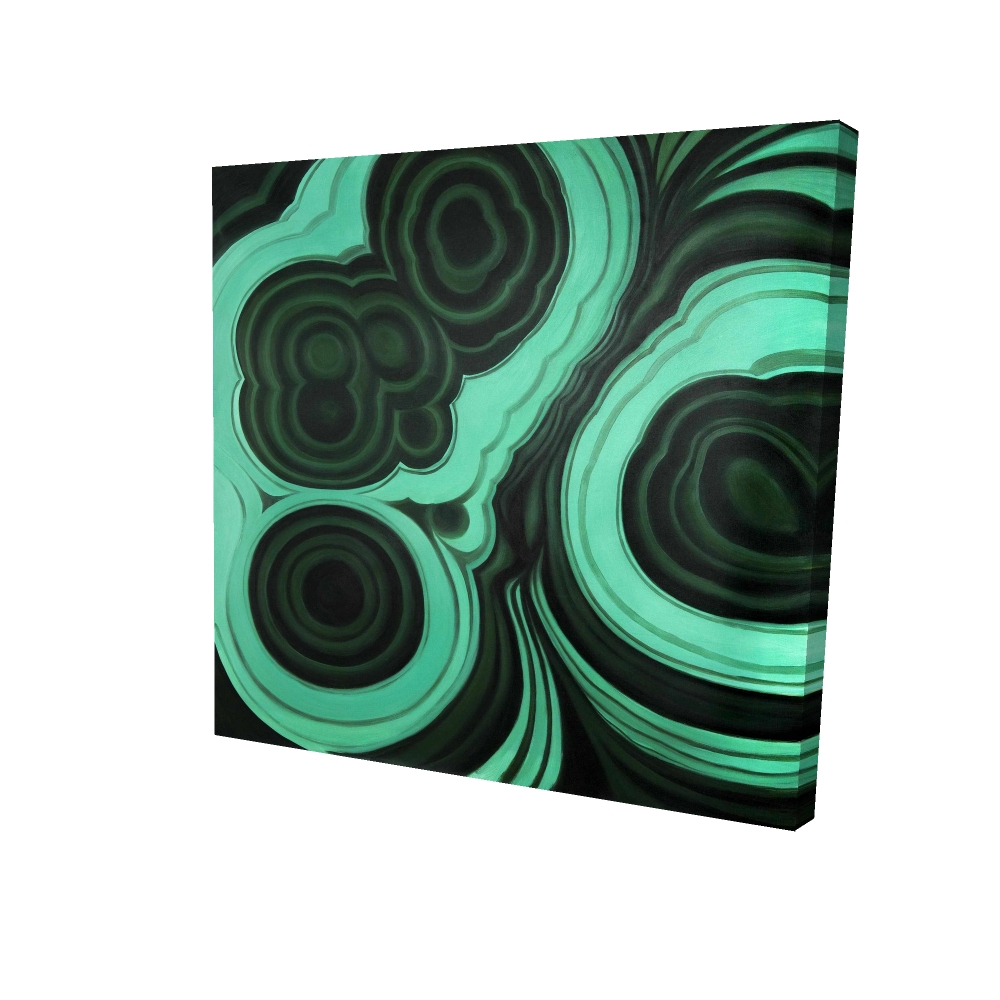 2080-3636-MN4 36 x 36 in. Malachite Stone - Retro Abstract Canvas for Home Decor