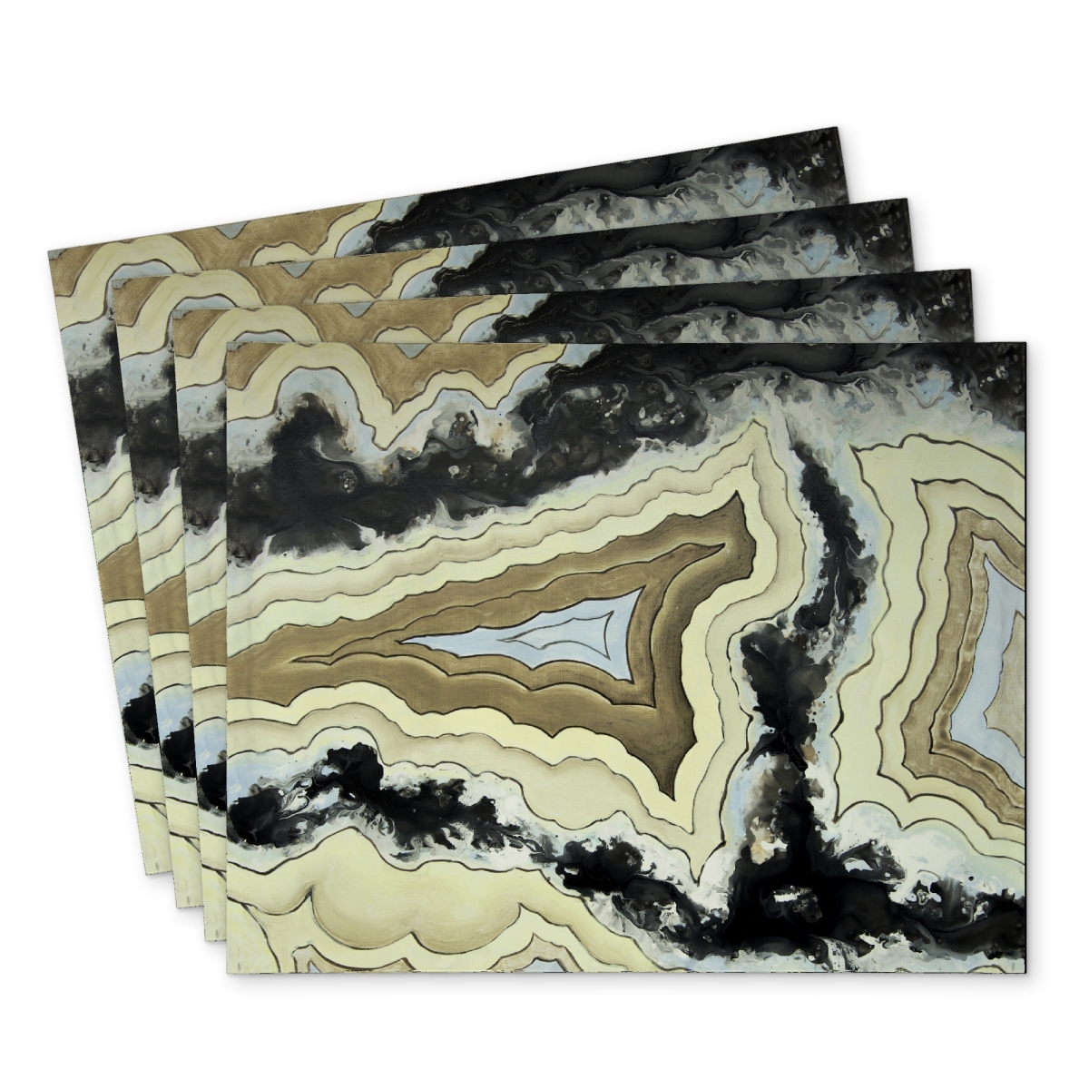 Picture of Begin Home Decor C4PP14181ZT6MT 14 x 18 in. Lace Agate Polyester Placemat - Elegant Home Decor Accent - Set of 4