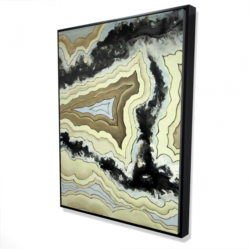 2081-4836-MN5 36 x 48 in. Lace Agate - Modern Shapes Framed Canvas - Home Decor Art