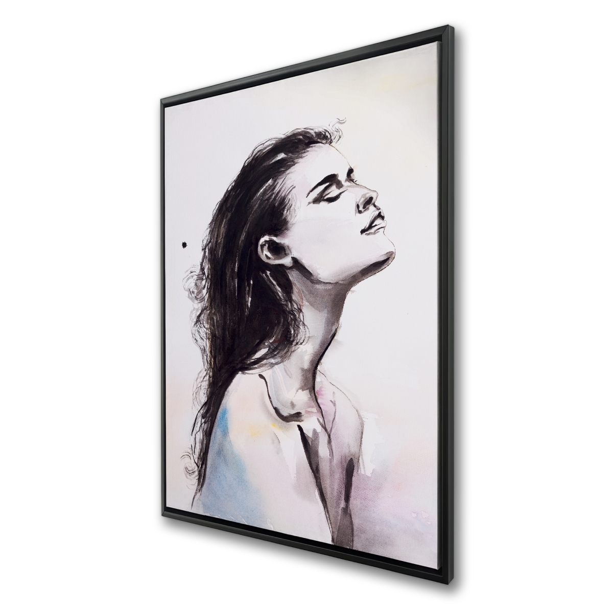 C1FC2436AM4ADY 24 x 36 in. Bare Skin - Black Illustrative Framed Canvas for Home Decor