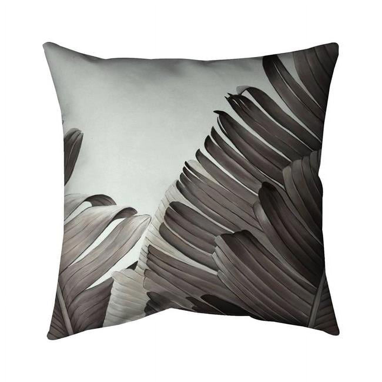20 x 20 in. Greyscale Tropical Leaves-Double Sided Print Indoor Pillow
