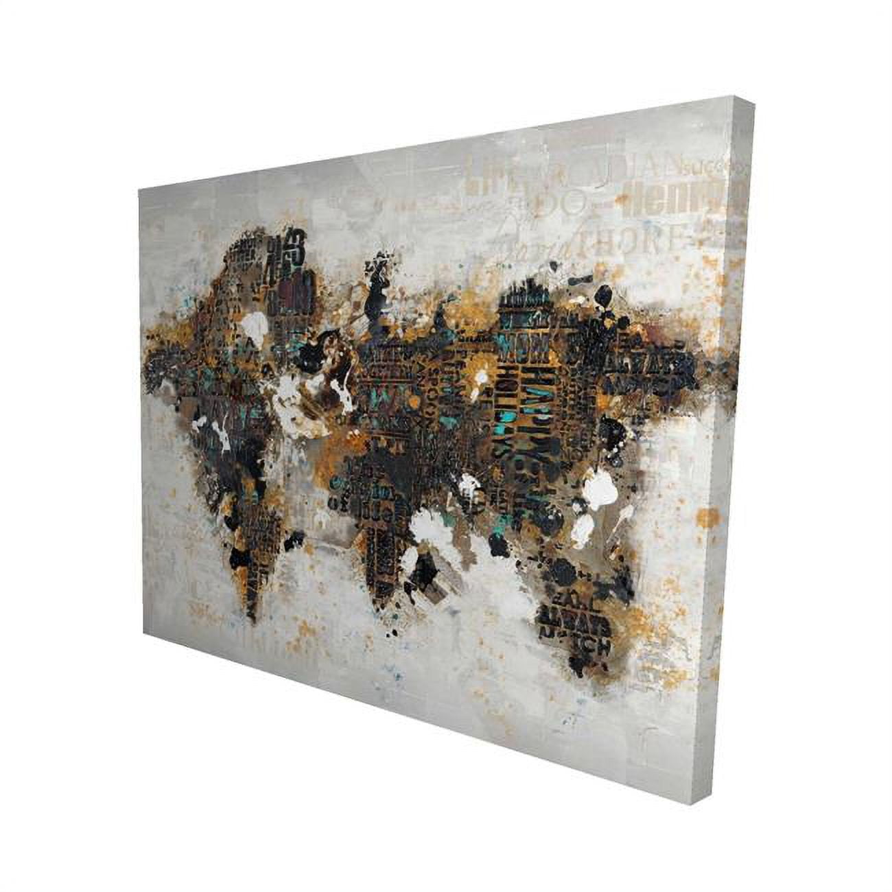16 x 20 in. Abstract World Map with Typography-Print on Canvas