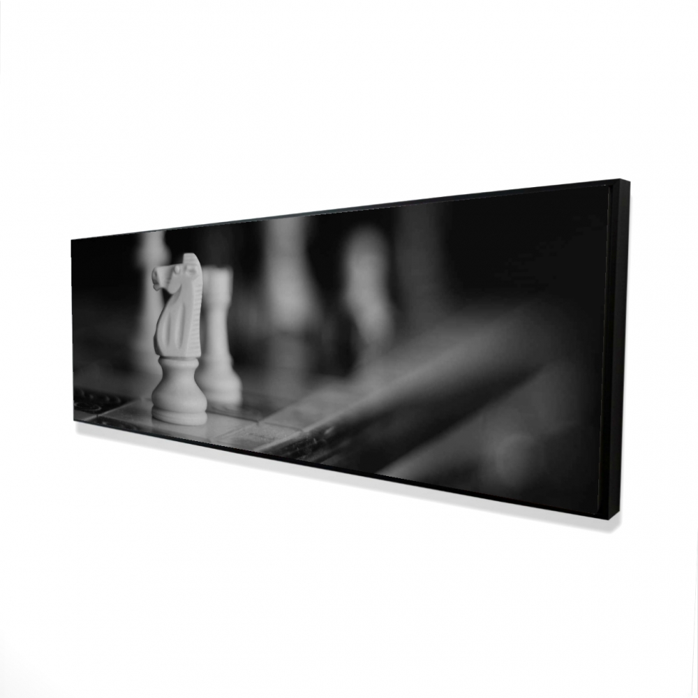 2081-2060-PH11 20 x 60 in. Monochrome Chess Games - Framed Canvas Still Life Bedroom Decor
