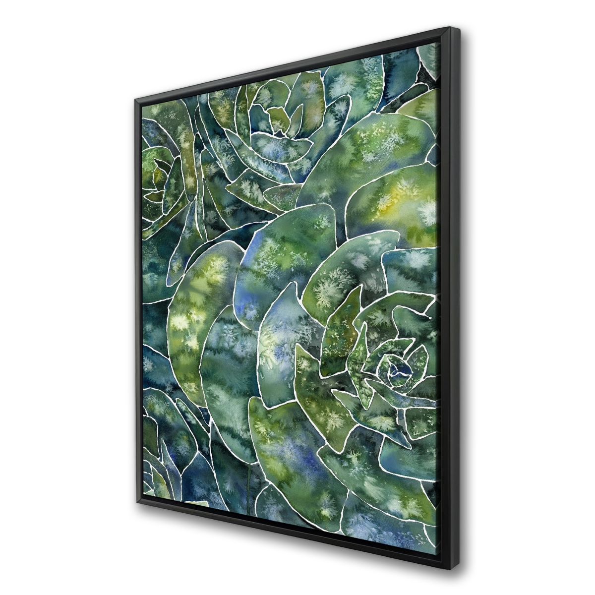 C1FC3648XJ2CKT 36 x 48 in. Abstract Succulents - Kitchen Shapes Framed Canvas Art Decor