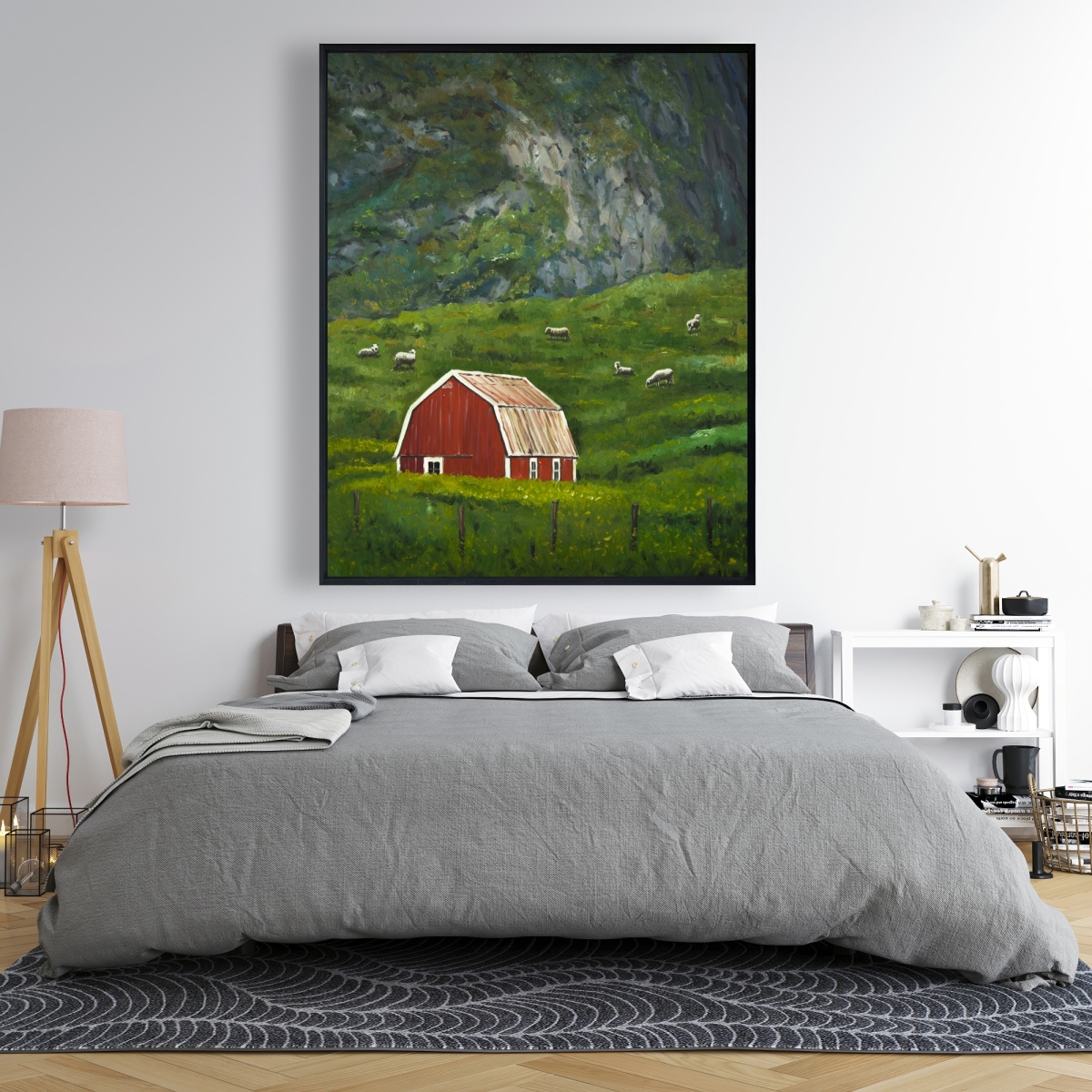 C1FC48601DBOV9 48 x 60 in. Life in the Countryside - Framed Canvas for Living Room Decor