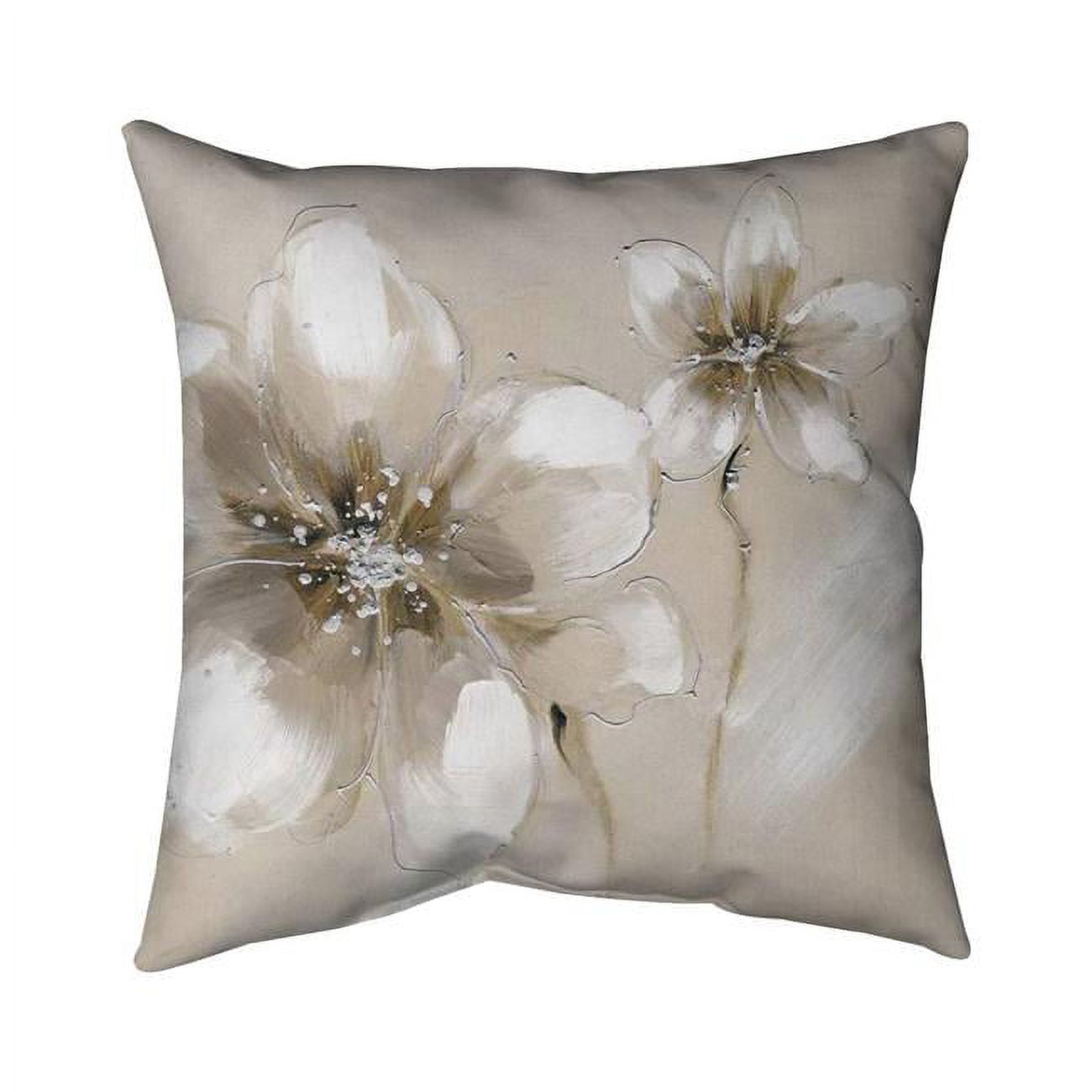20 x 20 in. Two Cream Flowers-Double Sided Print Indoor Pillow