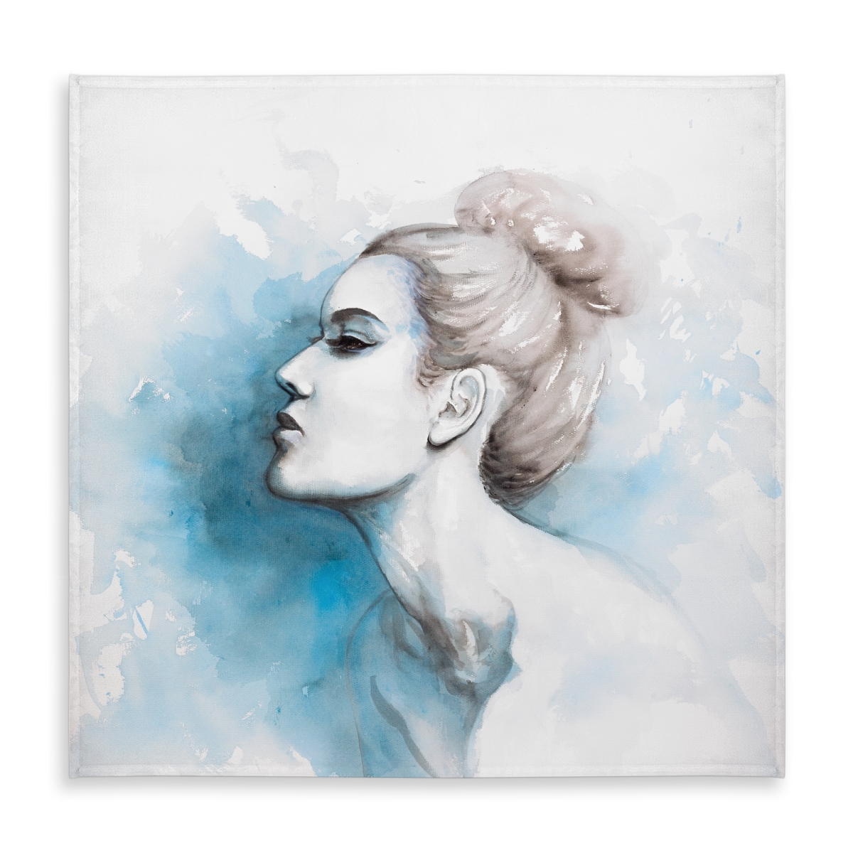 Picture of Begin Home Decor C1TC5858E9TTAV 58 x 58 in. Watercolor Abstract Girl Profile View Tablecloth - Home Decor