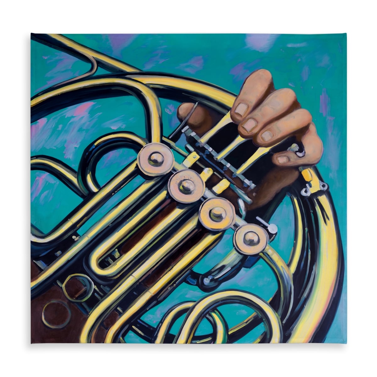 Picture of Begin Home Decor C1TC5858YZPMG8 58 x 58 in. Musician with French Horn Tablecloth - Man Cave Home Decor
