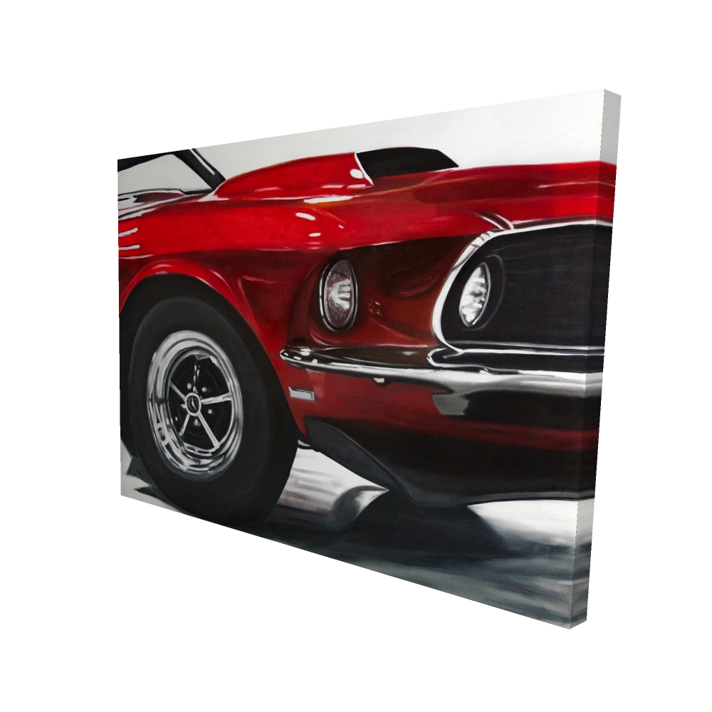 2080-3648-TR78 36 x 48 in. Classic Red Car Canvas - Vintage Man Cave Decor for Home