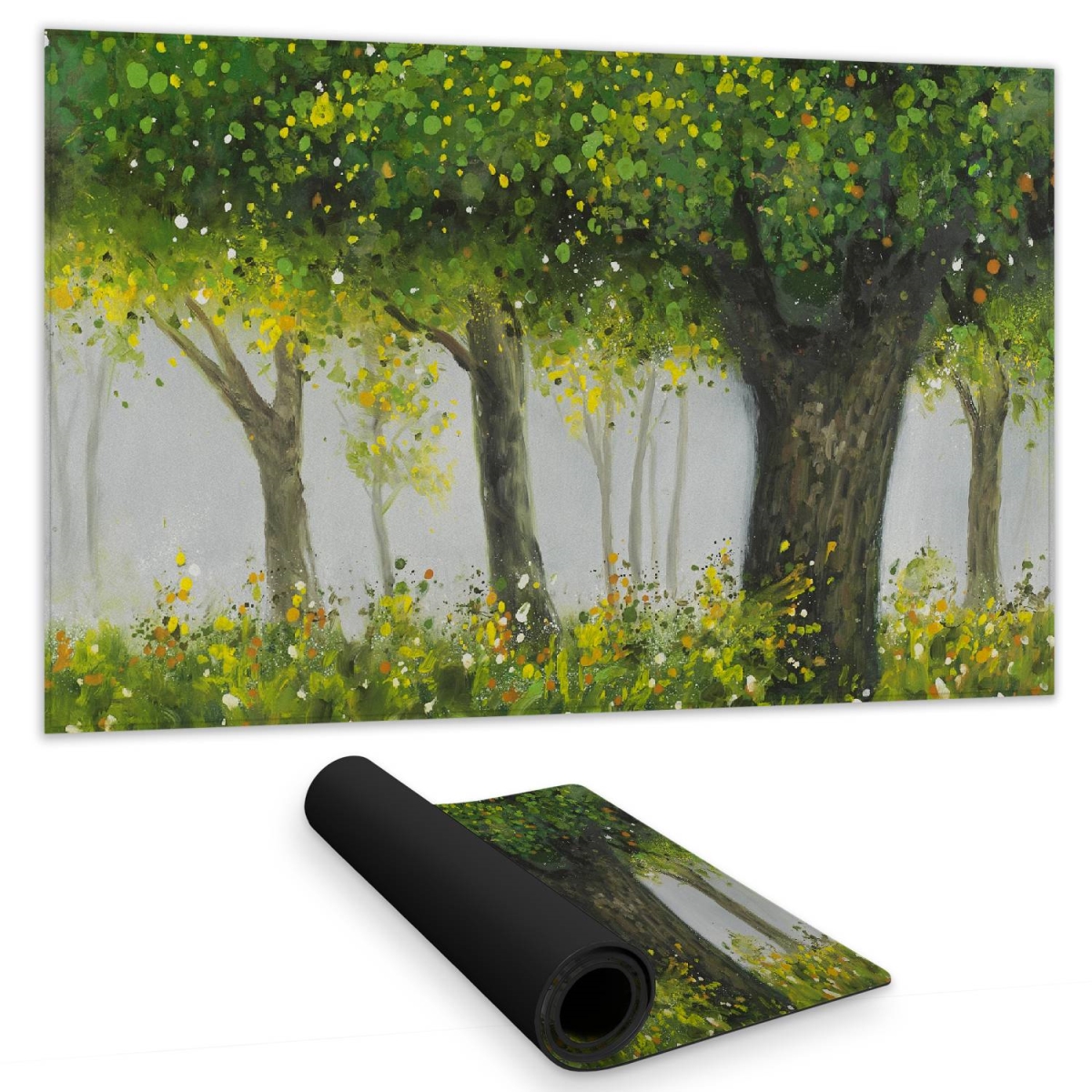 C1DM1424RE3EXE 14 x 24 in. Forest By Summer - Contemporary Trees Gaming Mat for Decor