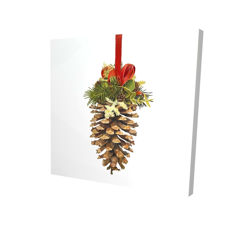 2080-3636-HO12 36 x 36 in. Christmas Pine Cone - Kitchen Trees Canvas Home Decor Art