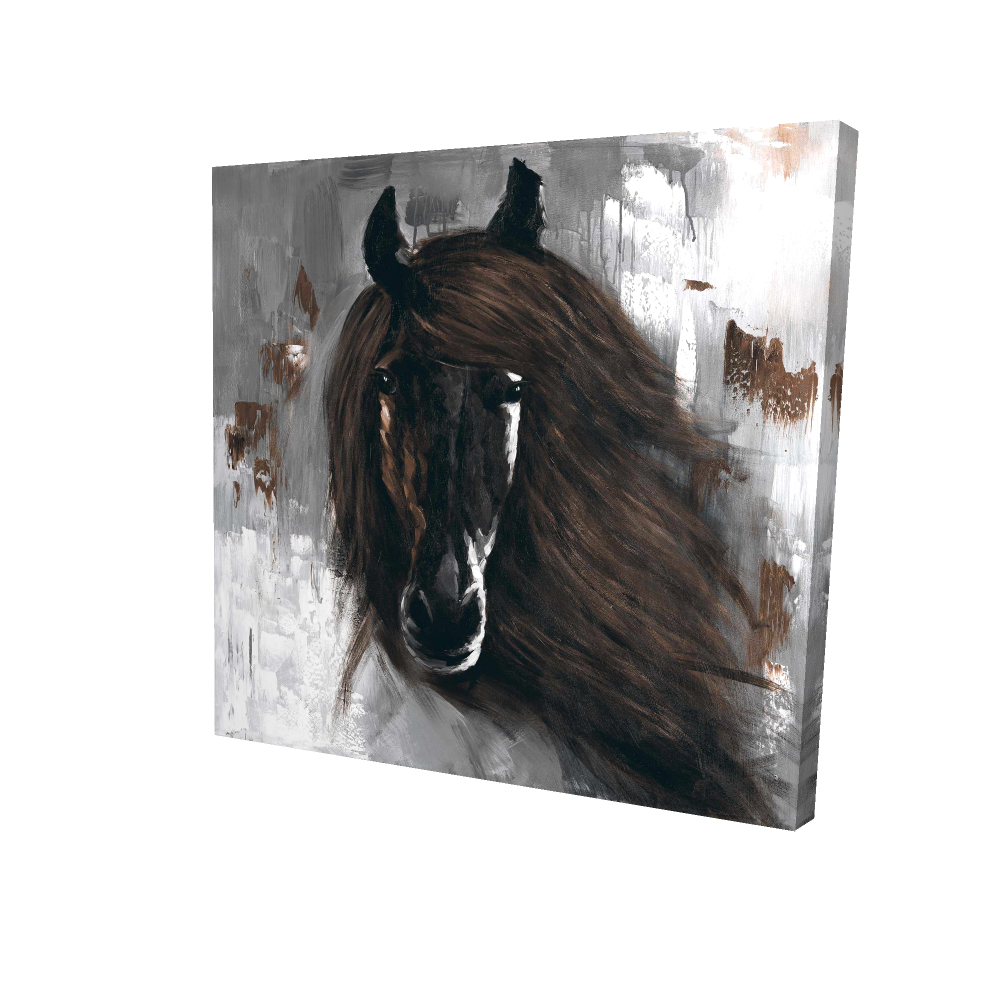 2080-3636-AN123-1 36 x 36 in. Dark Brown Horse - Rustic Canvas Home Decor for Animal Lovers