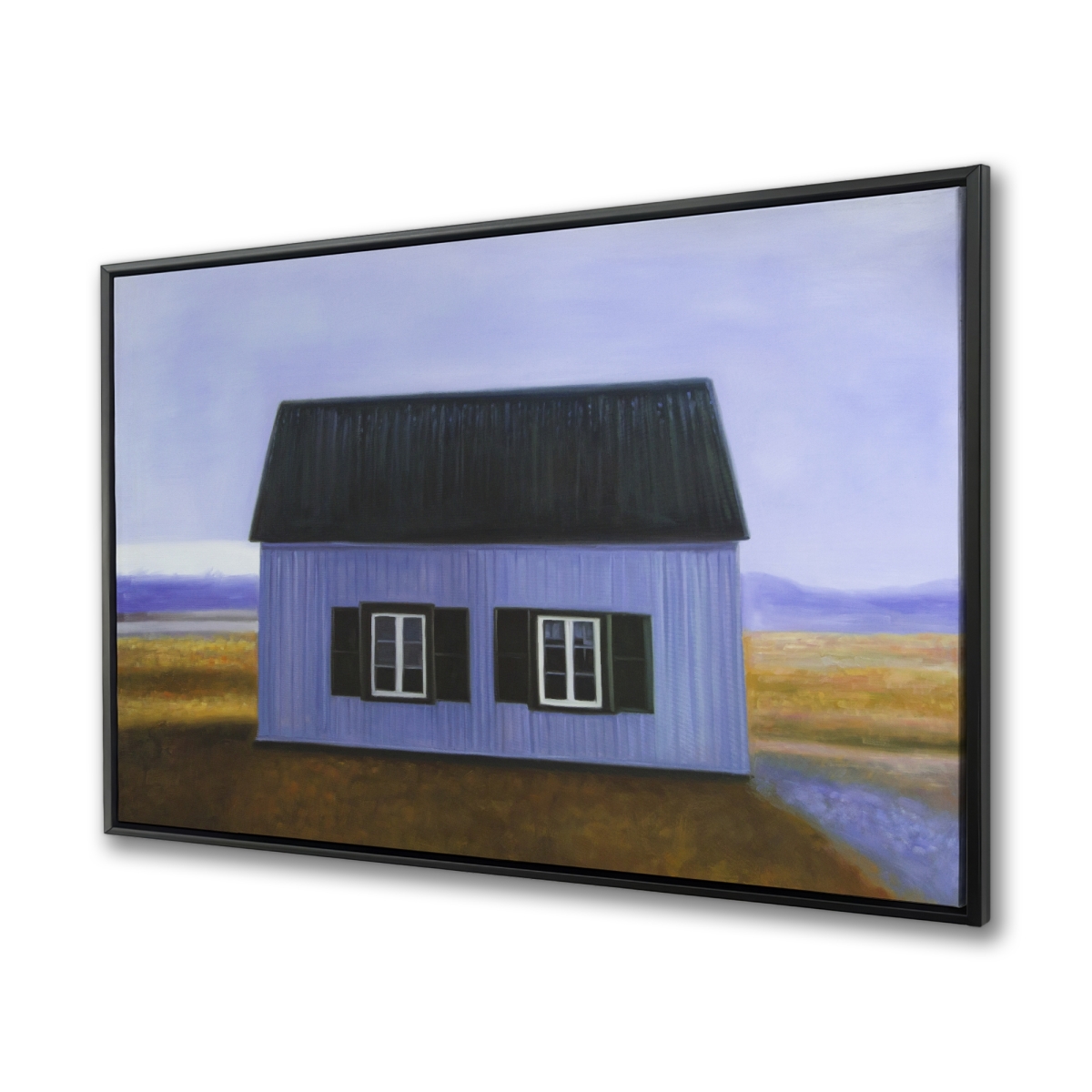 C1FC36486ZIYNR 36 x 48 in. Blue Barn - Beige Rustic Framed Canvas for Home Decor