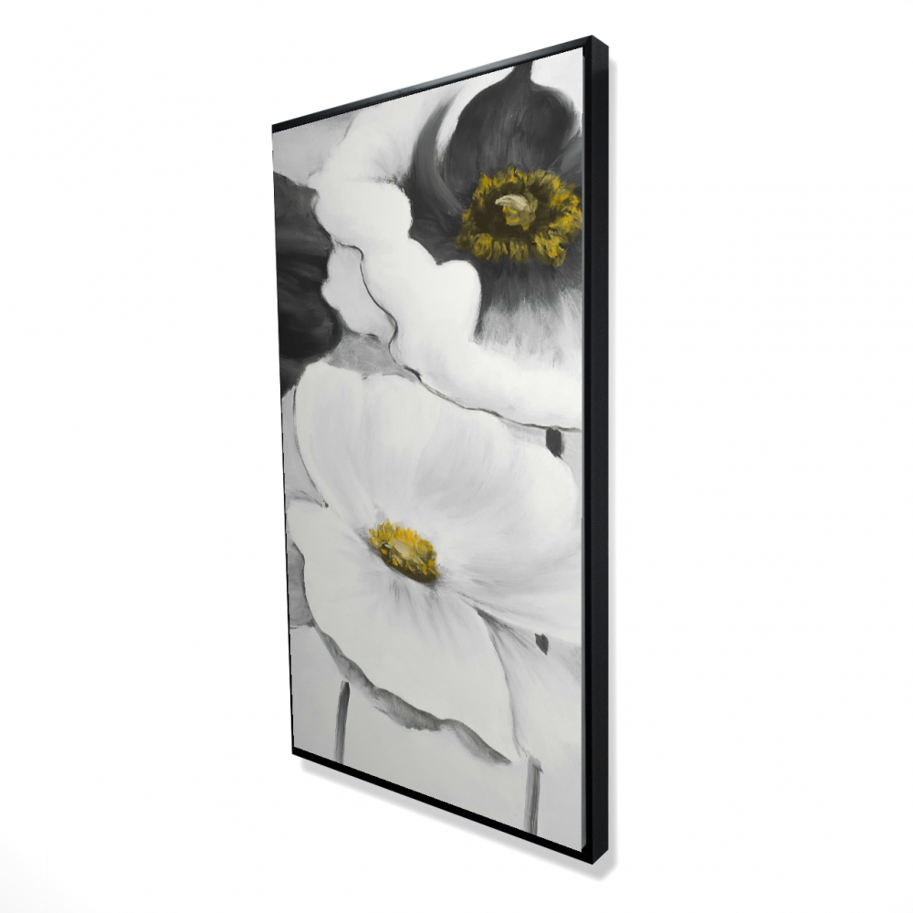 2081-4824-FL121 24 x 48 in. Assorted White Flowers - Framed Canvas for Home Decor