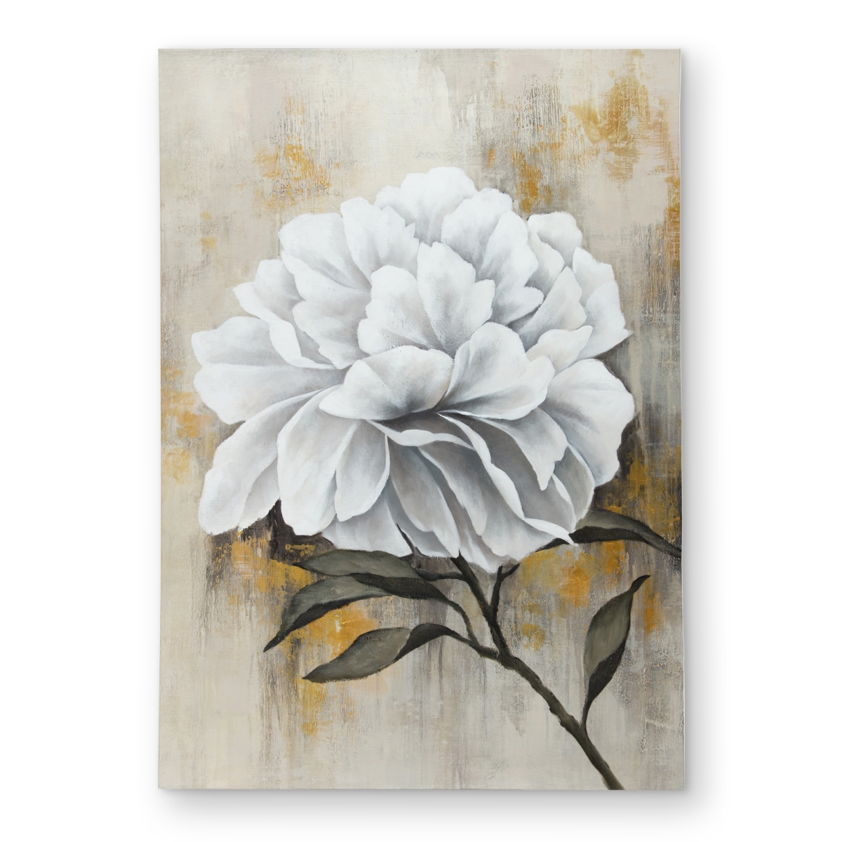 C1ROAR57TPR04R 5 x 7 ft. White Peony Rustic Leaves Outdoor Area Rug for Home Decor - Rectangle