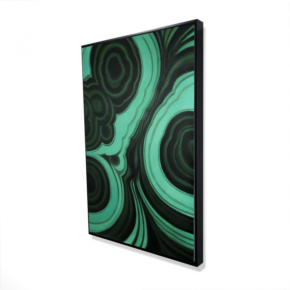 2081-3624-MN4 24 x 36 in. Malachite Stone - Shapes Office Framed Canvas Home Decor