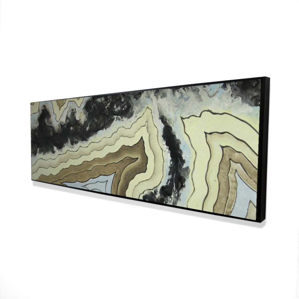 2081-2060-MN5 20 x 60 in. Lace Agate Black Minerals Canvas - Elegant Home Decor