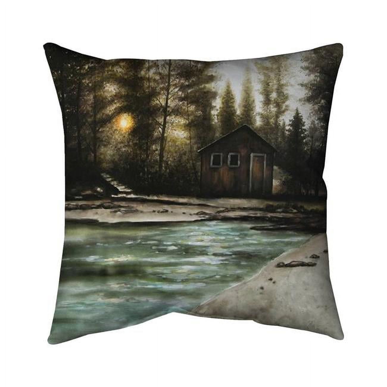 20 x 20 in. Cabin in the Forest-Double Sided Print Indoor Pillow