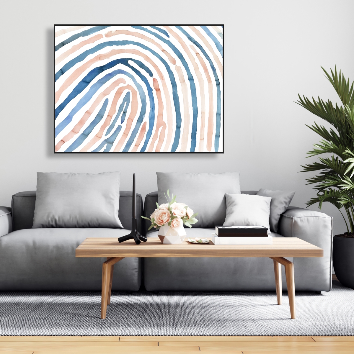 C1FC3648V9P1TC 36 x 48 in. Fingerprint - Illustrative Miscellaneous Framed Canvas Art