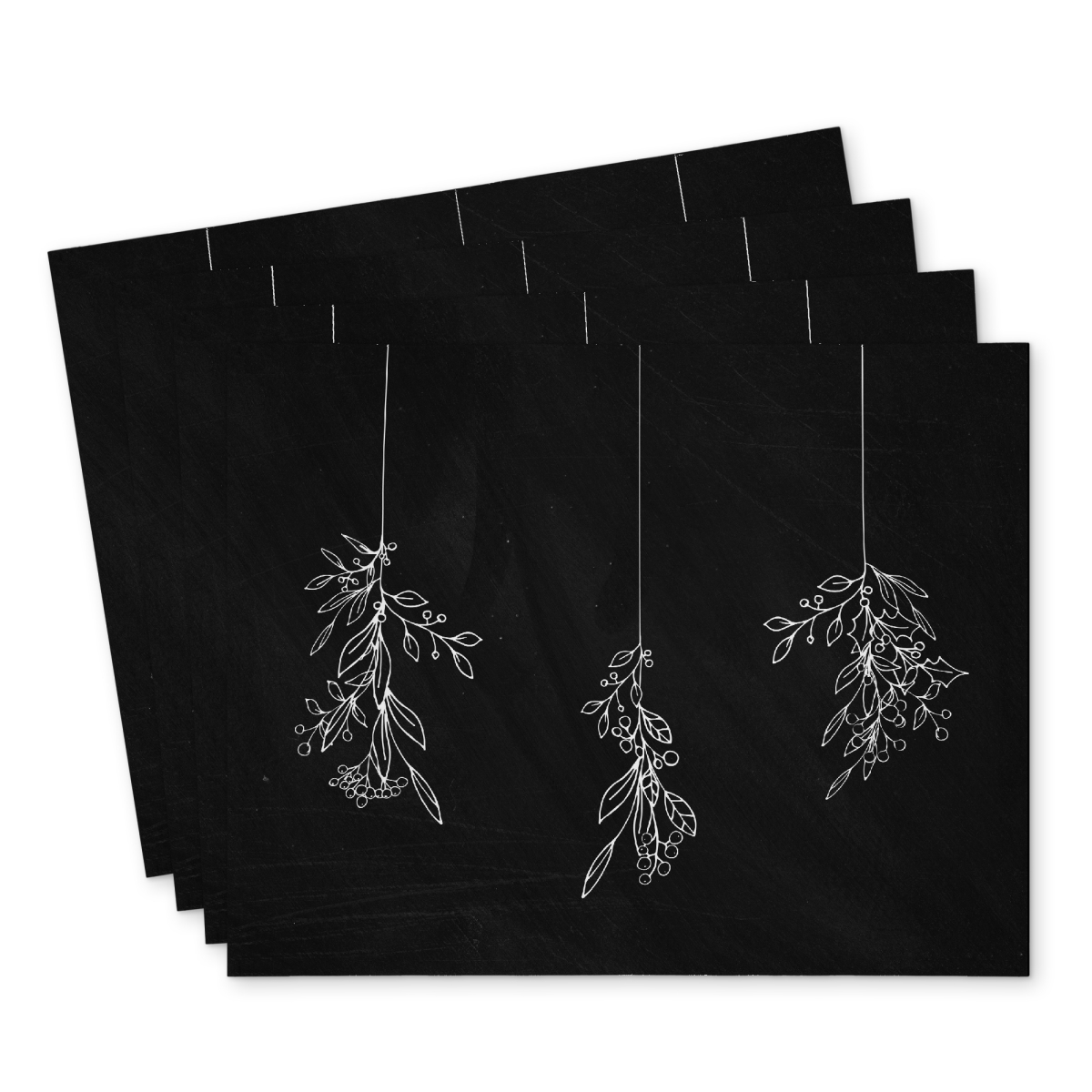 Picture of Begin Home Decor C4PP1418BJOVPD 14 x 18 in. Mistletoe Polyester Placemat - Stylish Home Decor Accent - Set of 4
