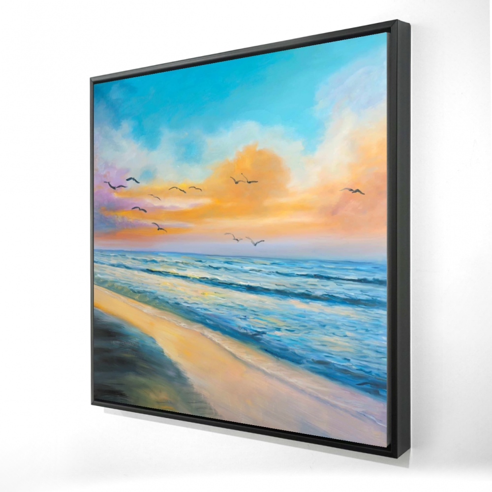 2081-3636-CO61 36 x 36 in. Breathtaking Tropical Sunset - Romantic Bathroom Canvas Decor