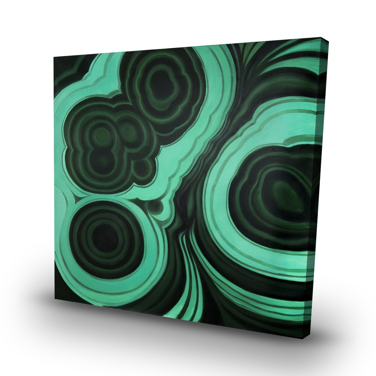 C1RC3232BXKGQD 32 x 32 in. Malachite Stone Canvas - Abstract Minerals Home Decor Art