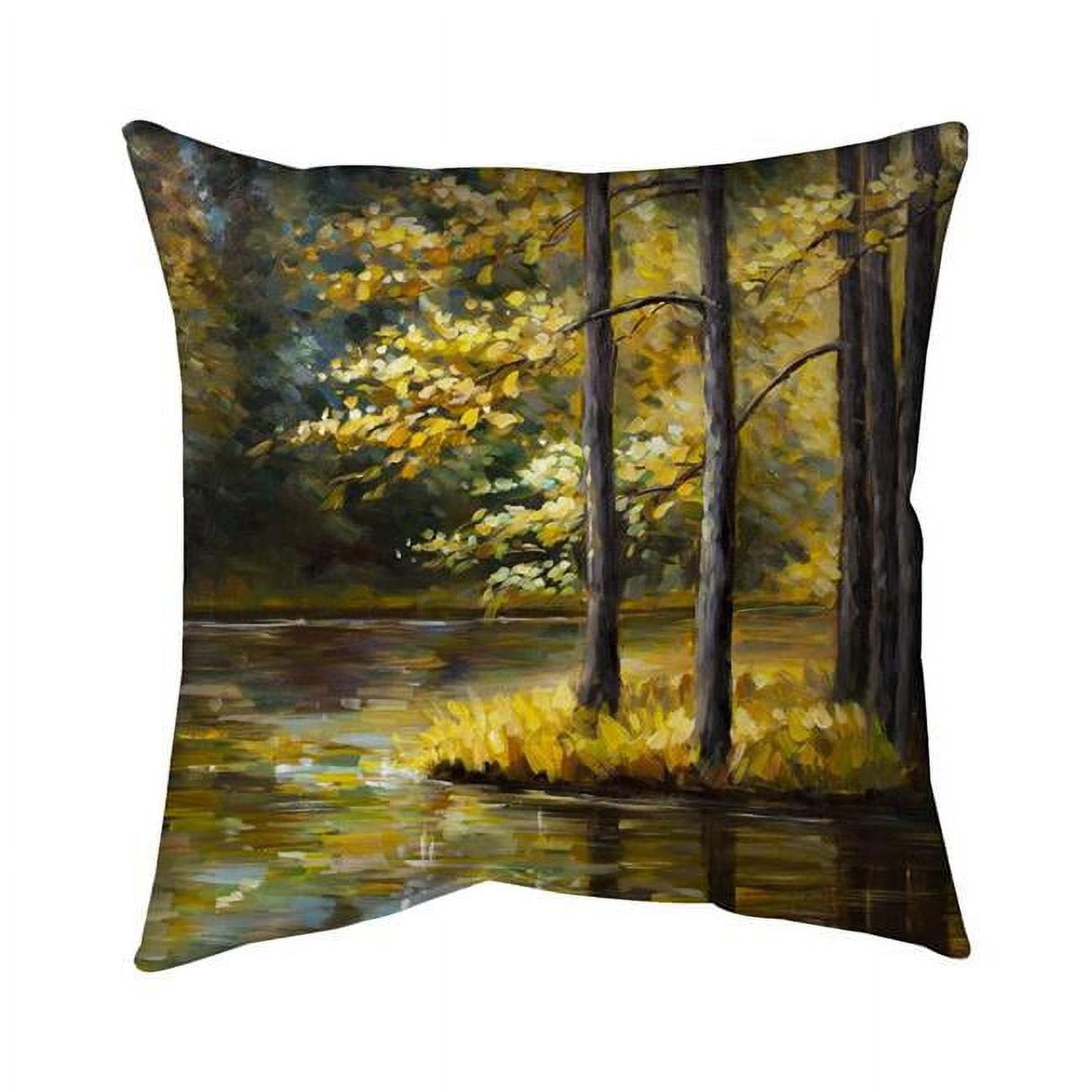 20 x 20 in. Fall Landscape by The Water-Double Sided Print Indoor Pillow