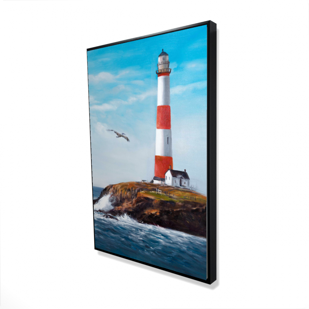 2081-3624-CO50 24 x 36 in. Lighthouse At the Edge of the Sea - Coastal Canvas Art Decor