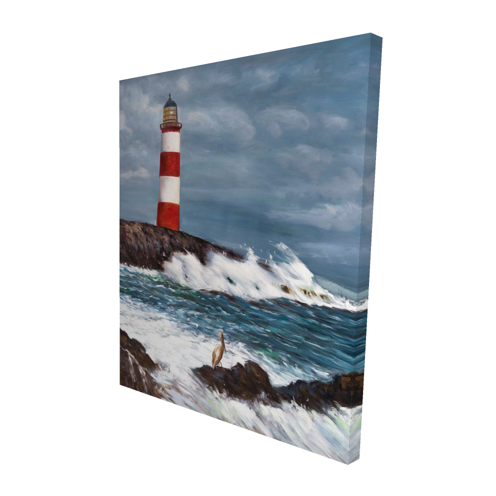2080-6048-CO51 48 x 60 in. Lighthouse At the Edge of the Sea Unleashed - Marine Canvas Art