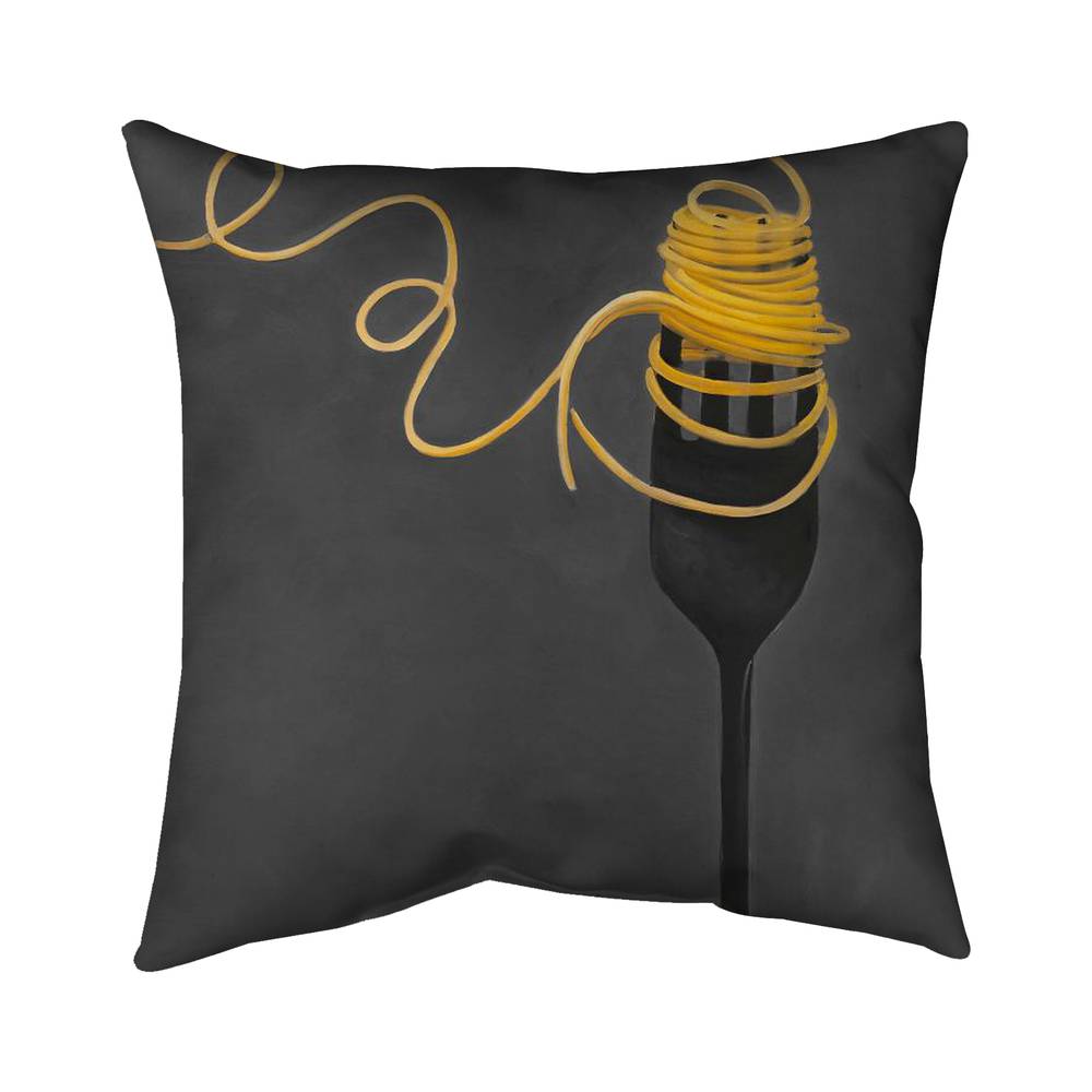 5543-2626-GA47 26 x 26 in. Spaghetti Pasta Around a Fork - Still Life Poly Twill Throw
