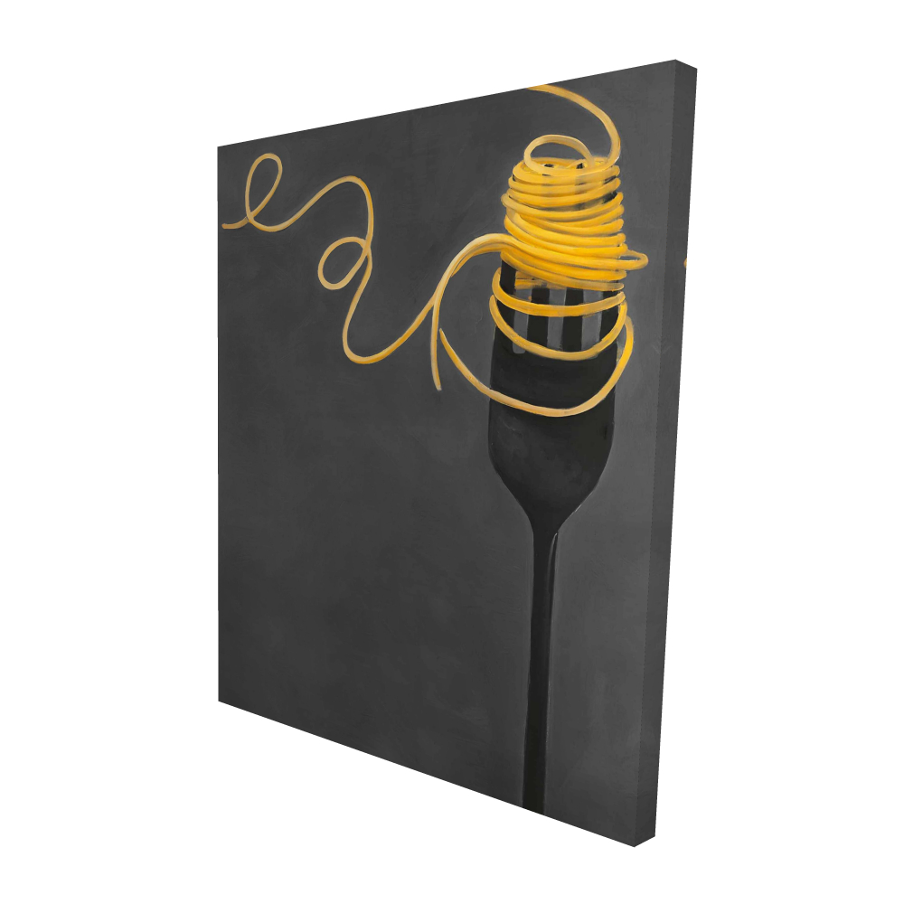 2080-6048-GA47 48 x 60 in. Spaghetti Pasta Around a Fork - Kitchen Canvas Art for Home Decor