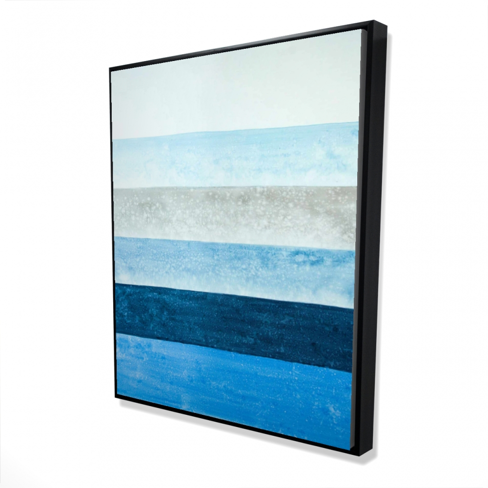 2081-6048-AB94 48 x 60 in. Blue Stripes - Bedroom Abstract Framed Canvas Home Decor