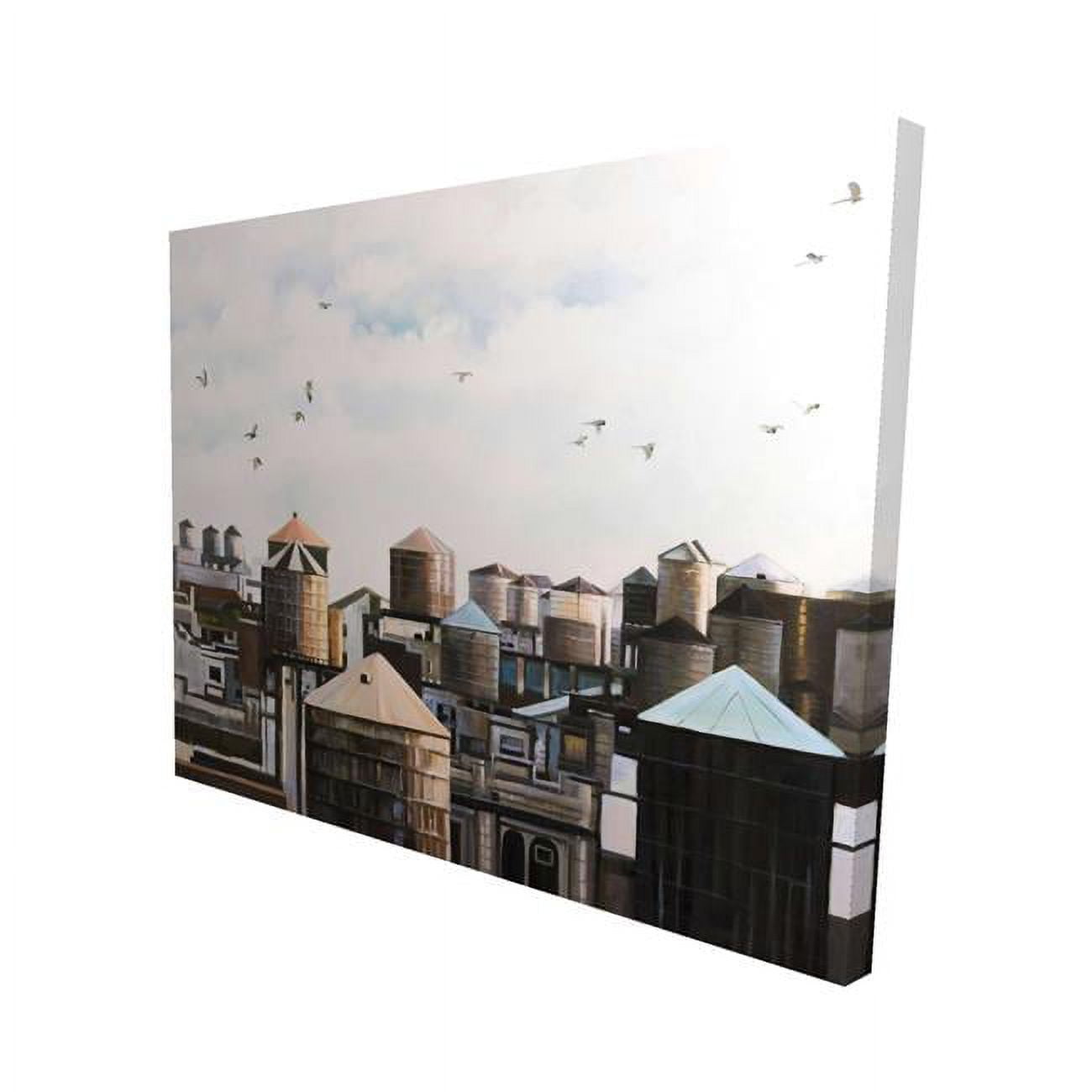 16 x 20 in. Water Towers with Birds-Print on Canvas
