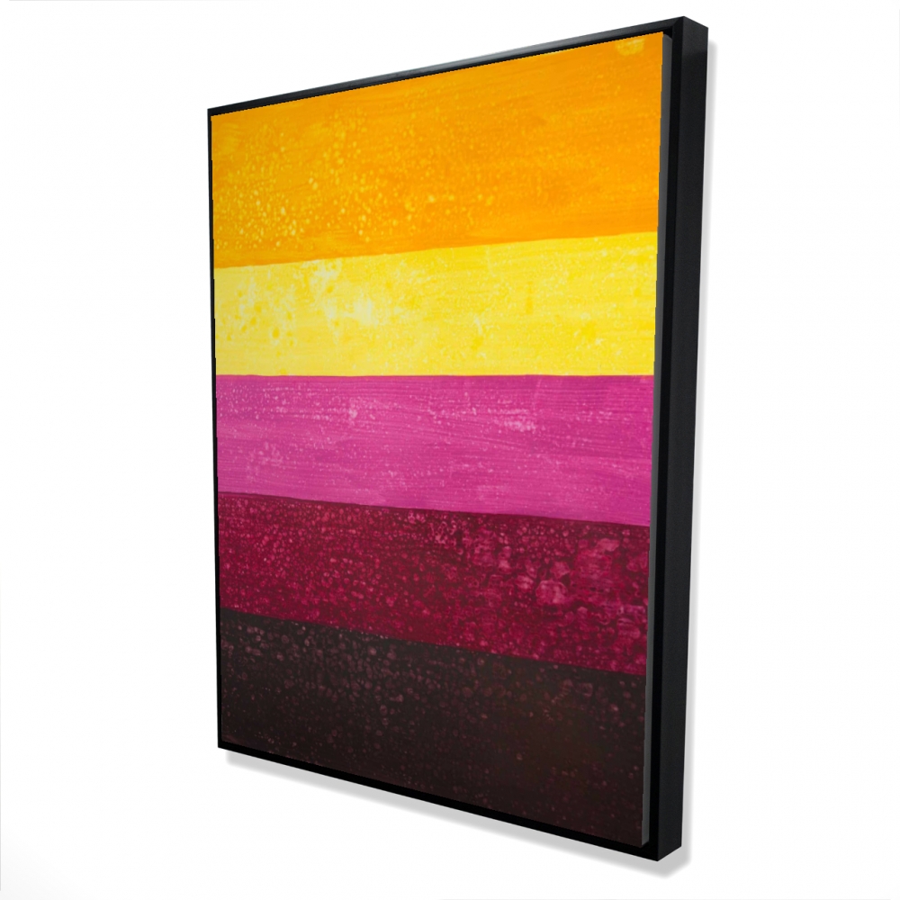 2081-4836-AB95 36 x 48 in. Live Stripes - Abstract Orange Framed Canvas for Home Decor