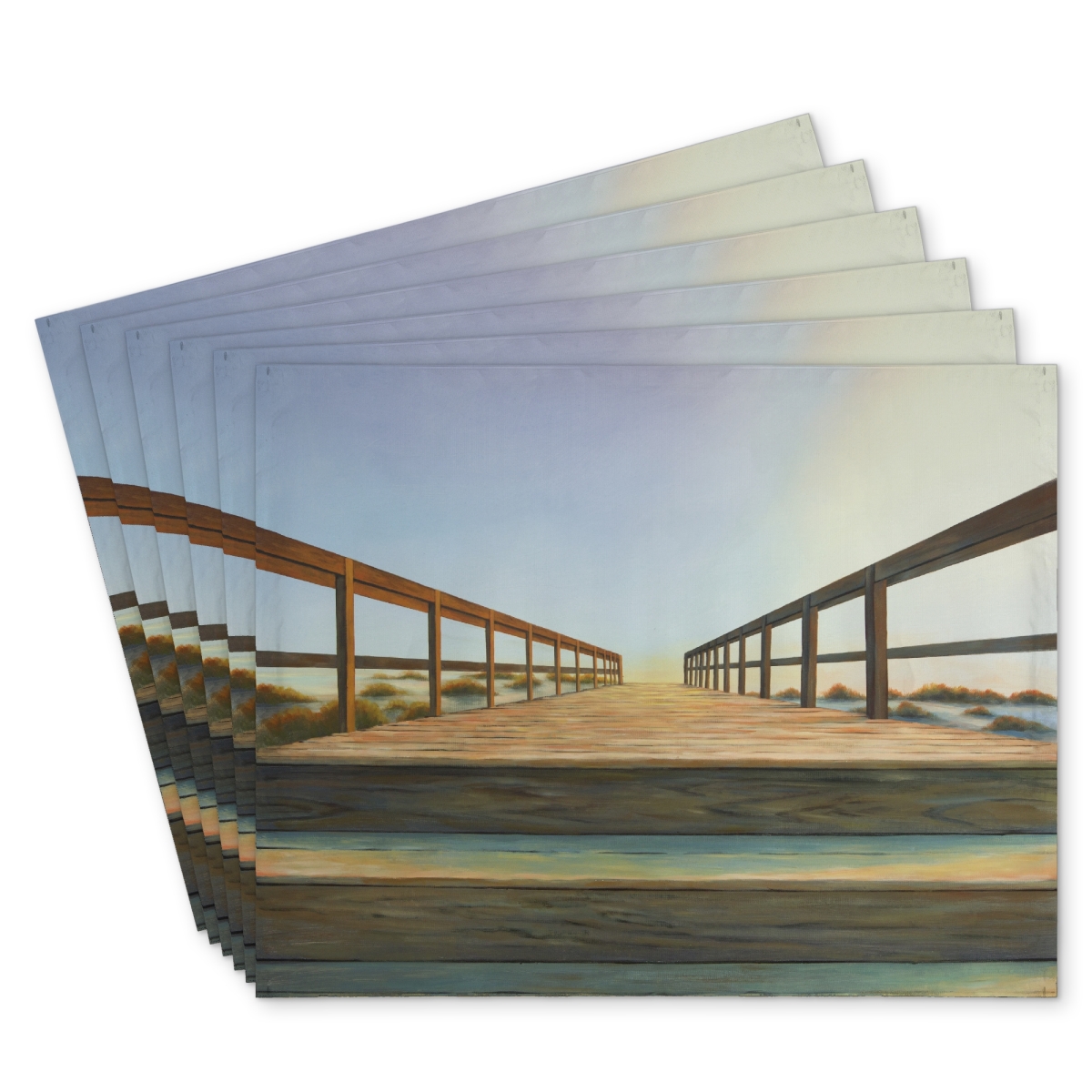 Picture of Begin Home Decor C6PP1418ZJD3HE 14 x 18 in. Footbridge Polyester Placemat - Stylish Home Decor Accent - Set of 6