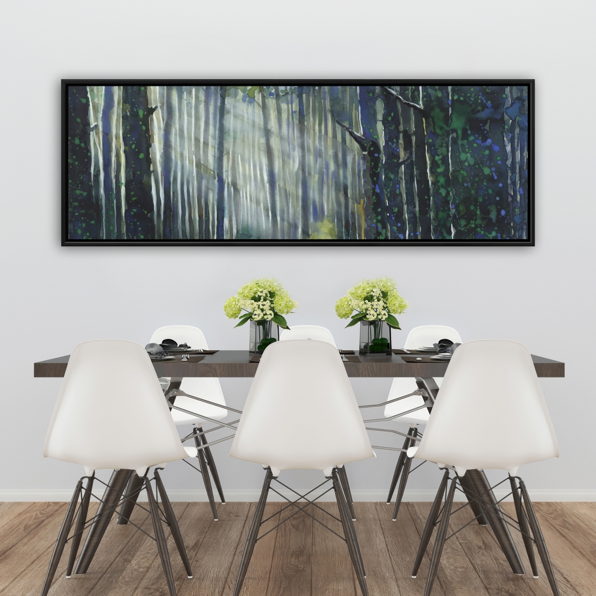 C1FC2060Z1NXMP 20 x 60 in. Glow - Blue Illustrative Framed Canvas for Home Decor