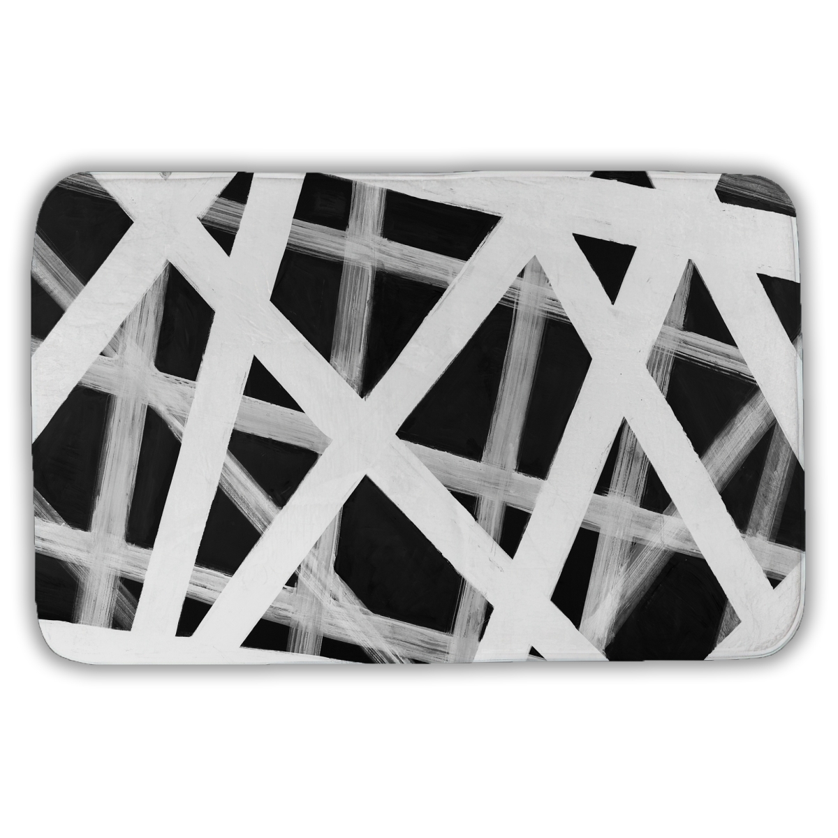 C1BM213400YWP3 21 x 34 in. Geometric Stripes Bath Mat - Office for Home Decor