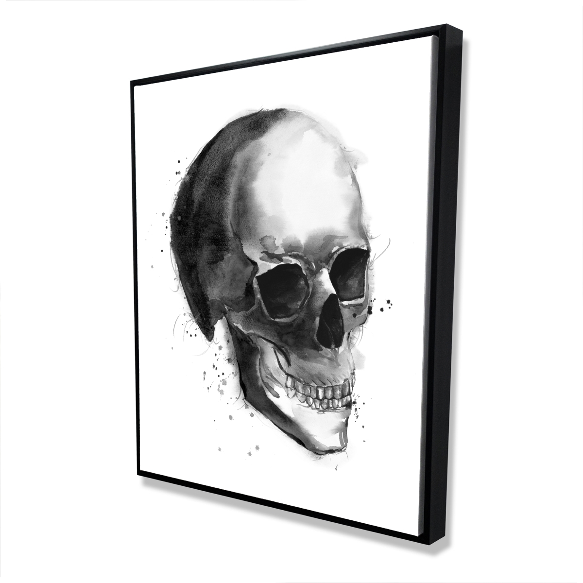 C1FC48607I3HGJ 48 x 60 in. Black & White Skull - Framed Canvas for Home Decor